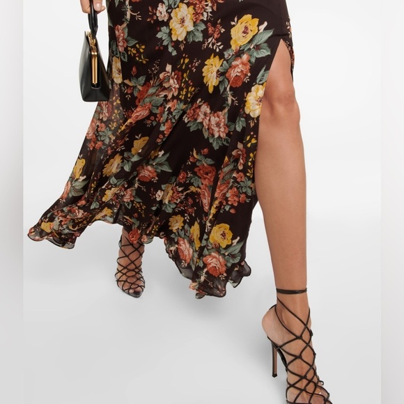 VERONICA BEARD Avani floral printed silk long sleeve maxi dress in size 0 - Picture 5 of 17